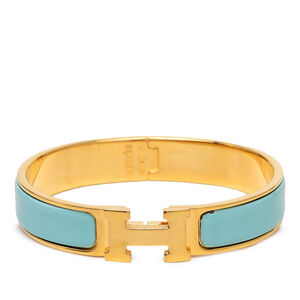 Pre-Loved Hermes Narrow Enamel Clic H Bracelet GM
